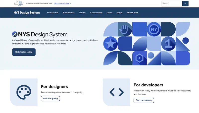A shared library of accessible, mobile-friendly components, design tokens, and guidelines for teams building digital services across New York State.